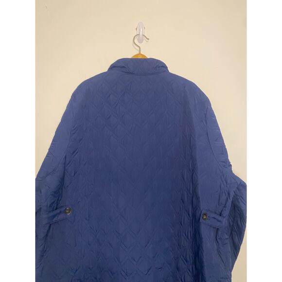 Lands End Womens Blue Quilted Barn Chore Jacket Zip Button Preppy Plus Size 3X - Picture 13 of 16